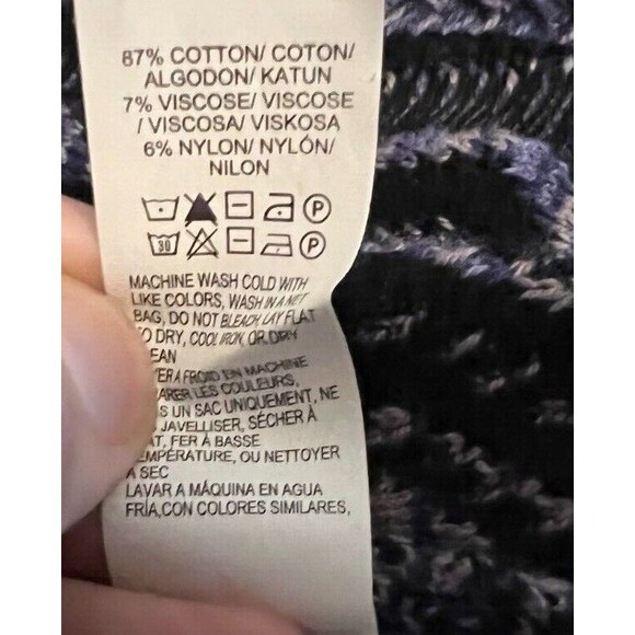 Lucky Lotus Sweater  Women's Size L  Open Draping Wrap Cardigan Black Pattern - Picture 6 of 7